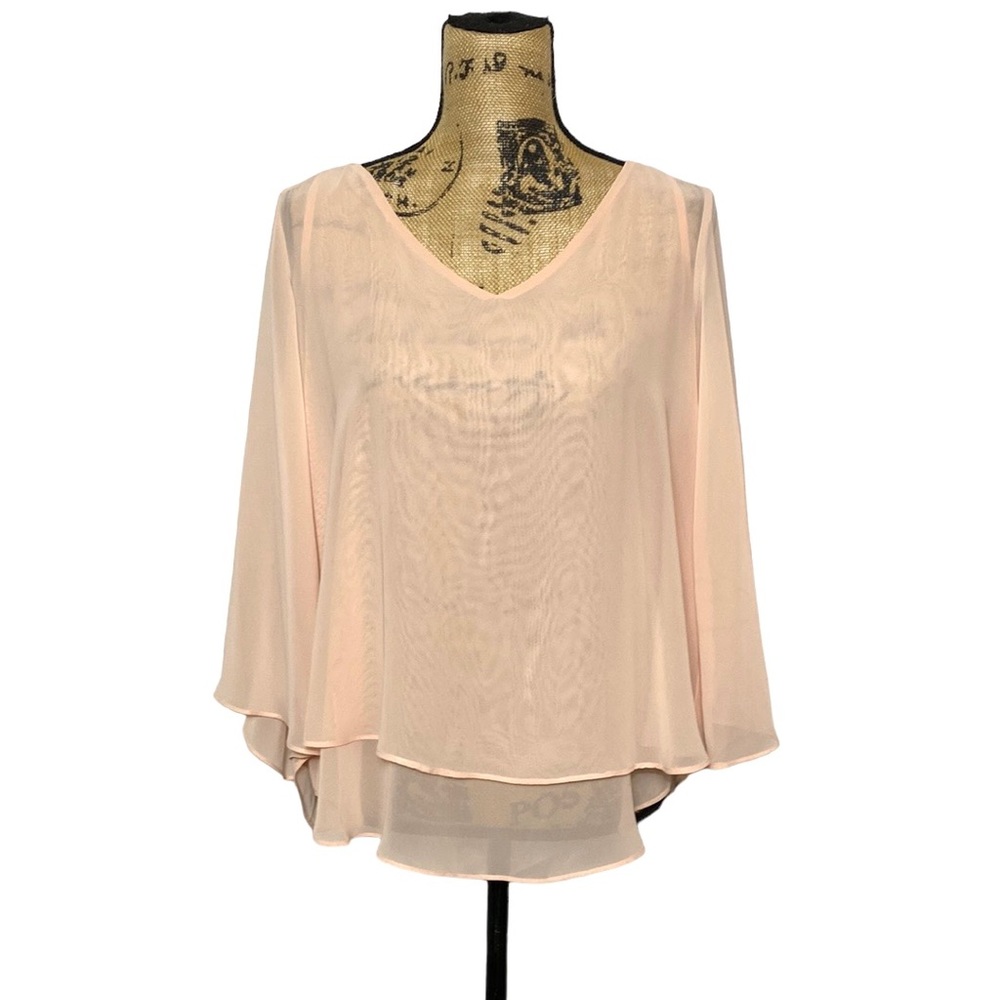 Pink Sheer Overlay Blouse S